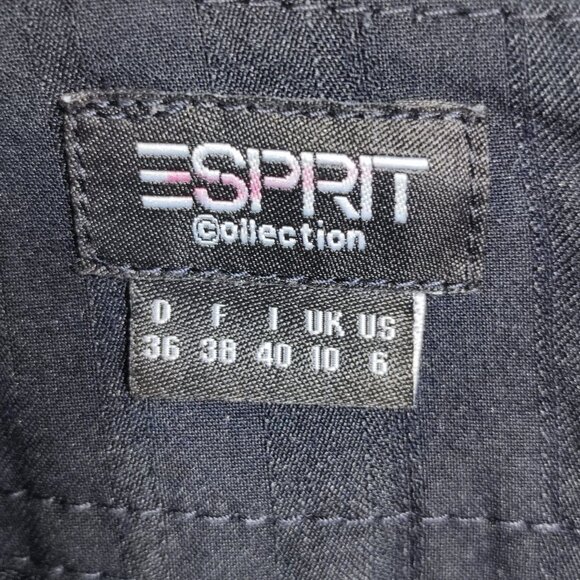 Vintage Esprit pencil midi skirt women's size 6 grey with stripes pattern - Picture 5 of 12